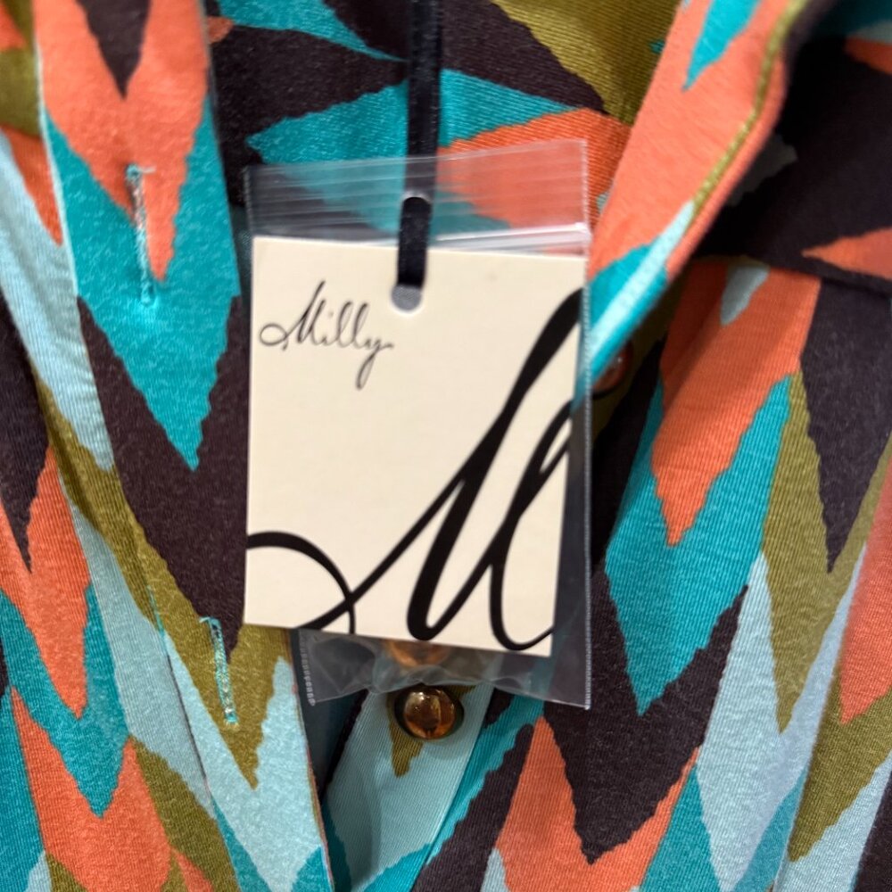 Milly Southwestern Print Shirtdress, belted, SZ M; NWT - Picture 5 of 8